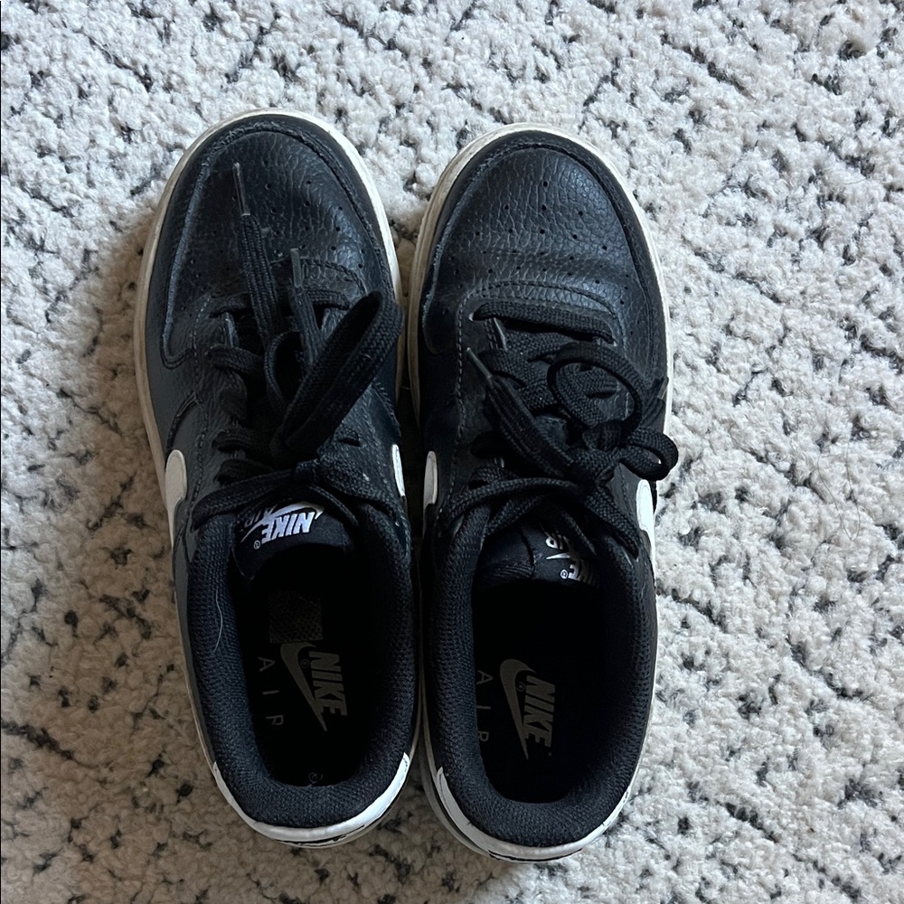 Nike Kids Black and White Air Force 1 Sneakers
